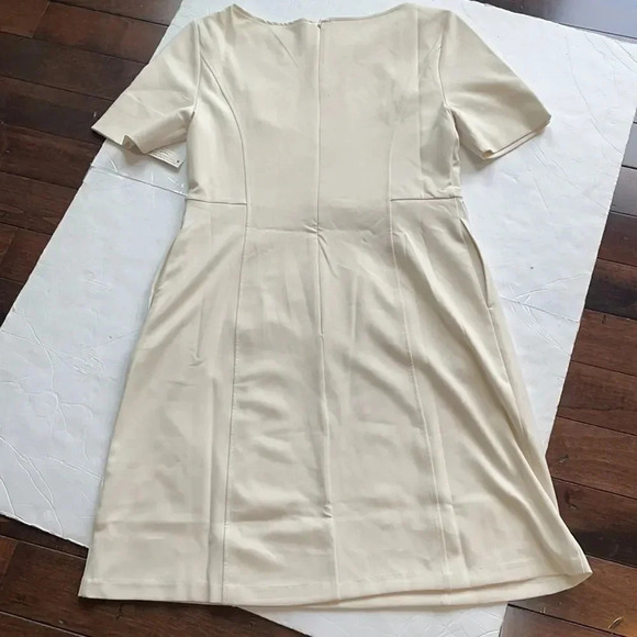 Lark & Ro short sleeved midi dress, cream. NWT! Size 12 - Picture 9 of 12